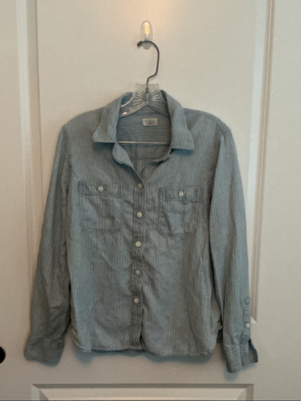 Faherty Light Blue Striped Casual Button-Down Shirt
